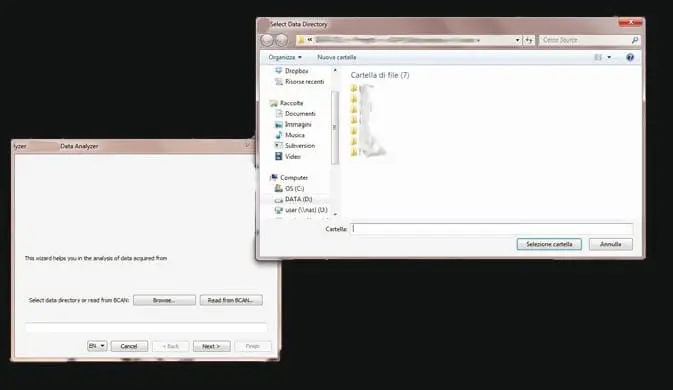 Data analyzer, Análisis off-line de la información tomada de la tarjeta SD.